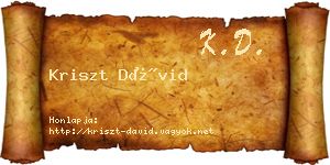 Kriszt Dávid névjegykártya