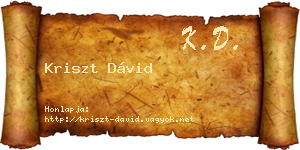 Kriszt Dávid névjegykártya